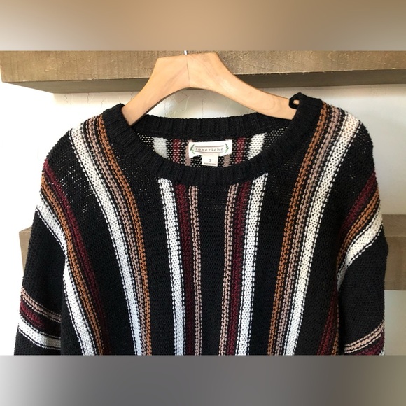 Loveriche|Boho knit crewneck sweater in vintage style stripes•Grandpa sweater - Picture 2 of 10